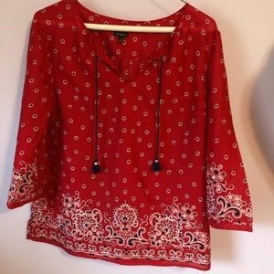Talbots XL tunic top with tassels